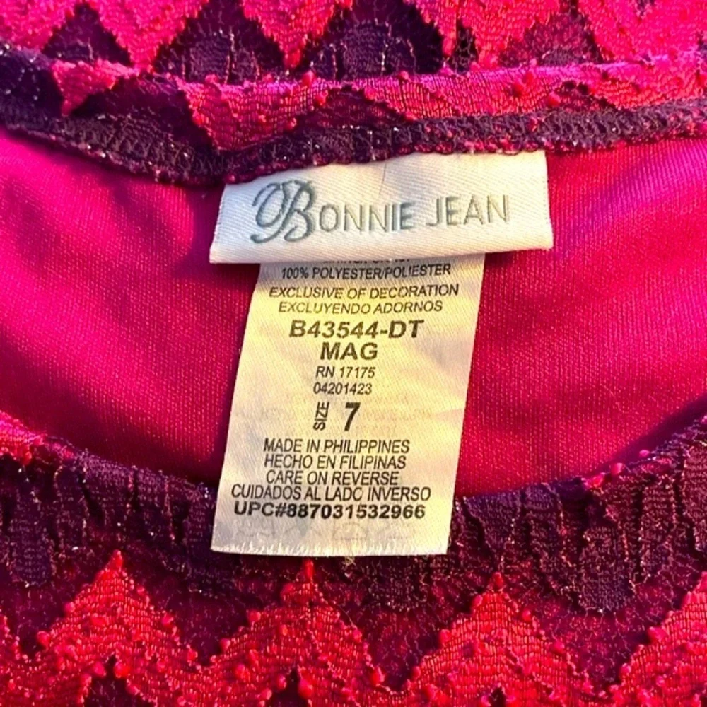 Bonnie Jean Lace Dress, Girls Sz 7, Geometric, Semi sheer sleeves, Like new‍